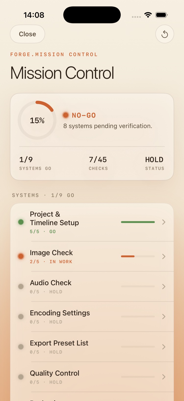 FORGE iOS Mission Control